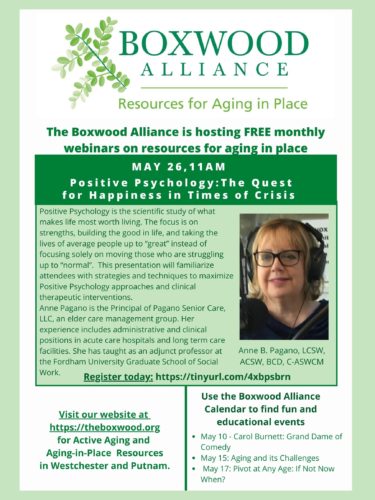 green and white flyer with image of webinar presentor woman with blond hair and glasses
